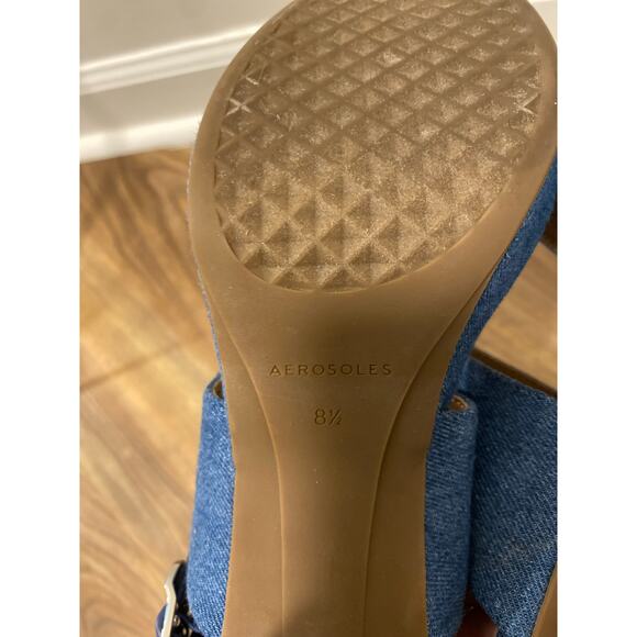 Aerosoles Camera Platform Blue Denim Block Heel-Size 8.5 - Picture 9 of 9